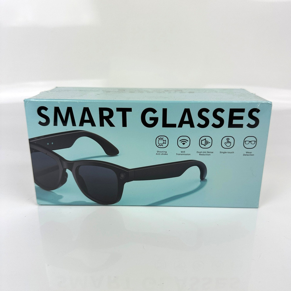 M02 8MP Camera AI Smart Glasses Black Frame with Photochromic Lenses New Sealed